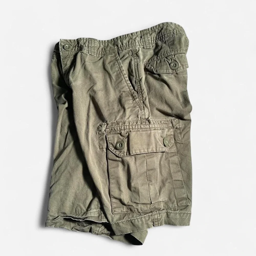 Polo Ralph Lauren Boys Olive Green Cargo Shorts Size 12 Cotton Twill Utility
